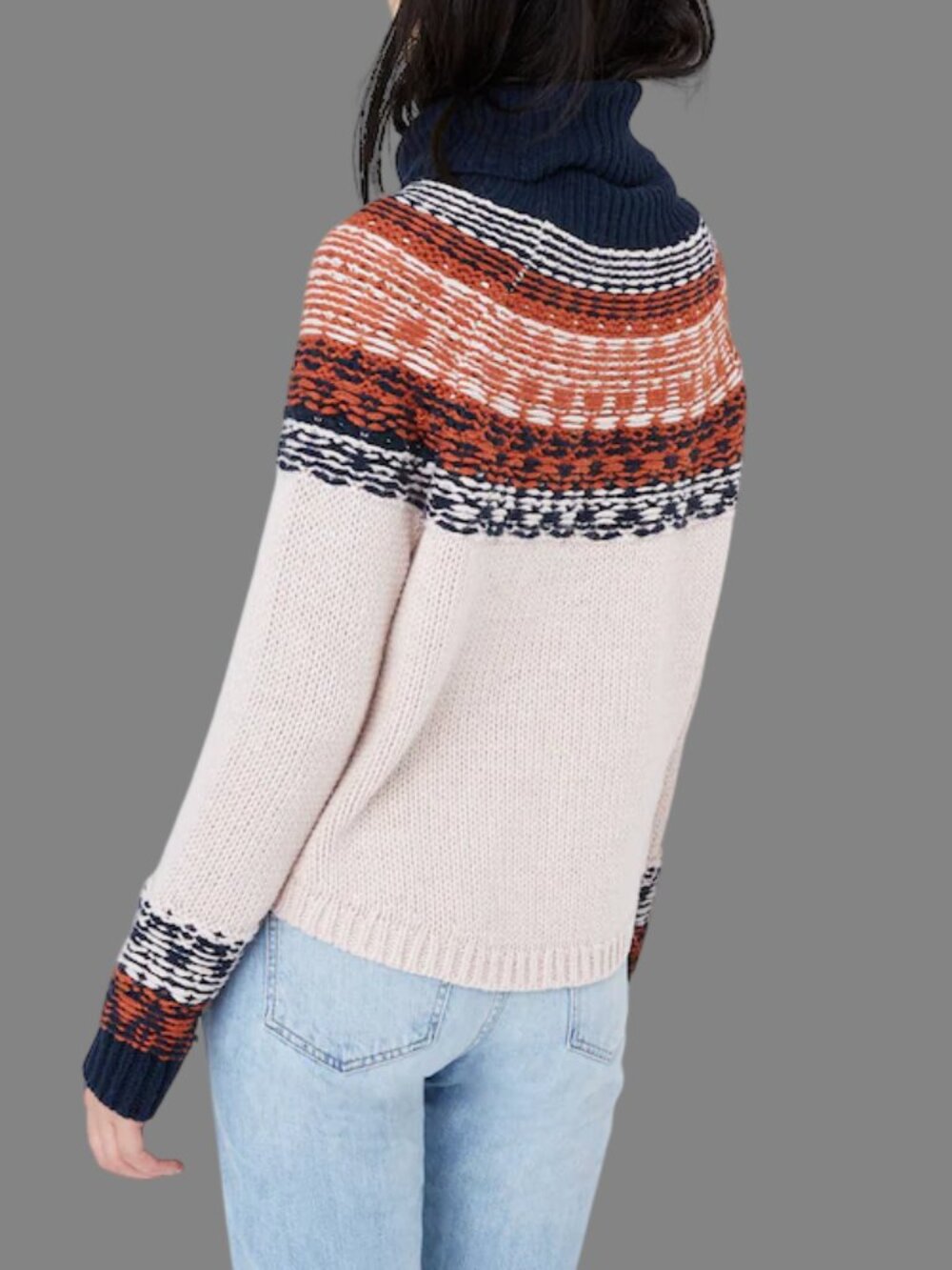 Madewell Brookdale Fair Isle Turtleneck Sweater Avalon Pink Small - Picture 5 of 11